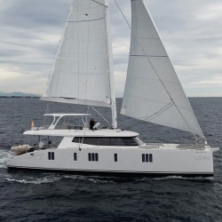 Katamarannetz für Sunreef 74