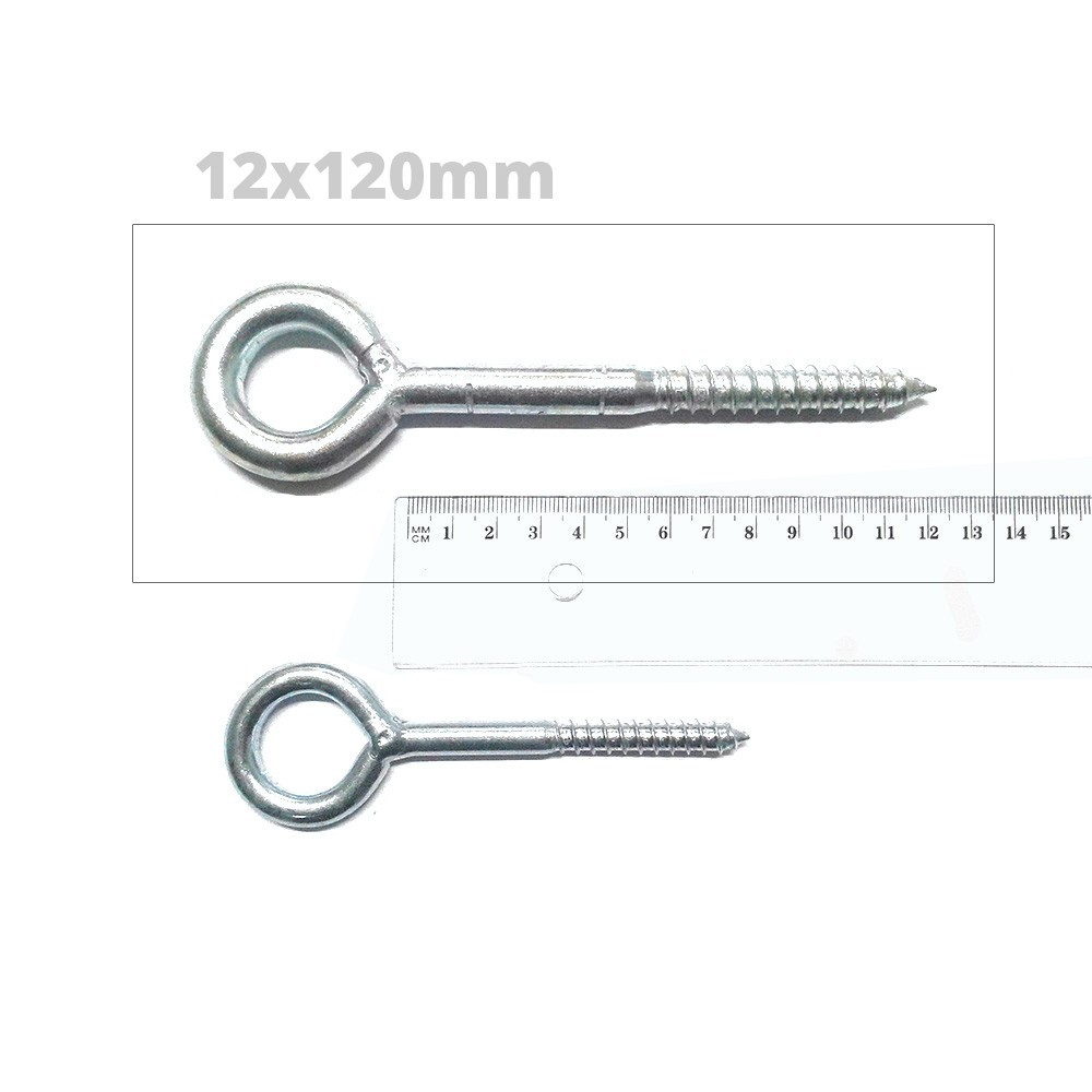 12X120 mm Galvanized Steel Eye Screws