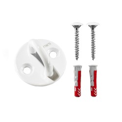 Piastrina con occhiello inox A4 bianco avec vis 4,5x35 mm + chevilles
