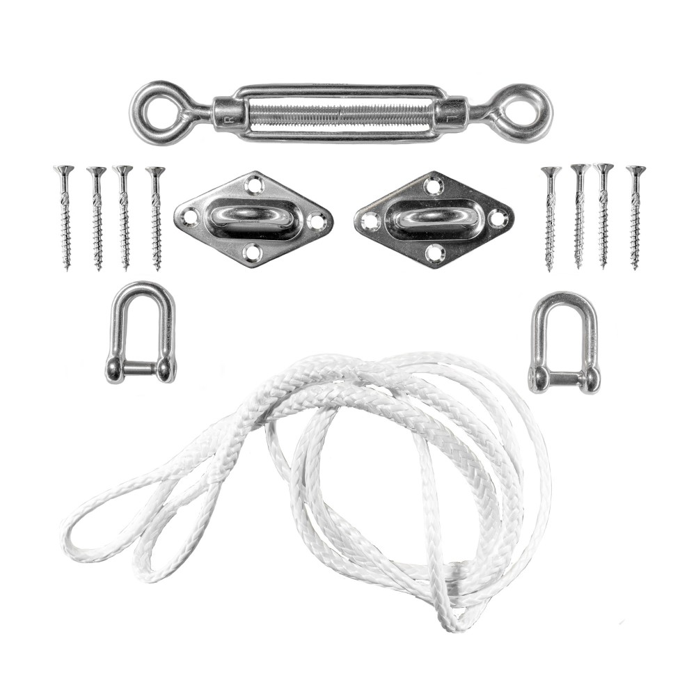 Dyneema® Seil-Pack für fehlende Seite auf holz - Edelstahl