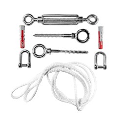 Dyneema® Seil-Pack für fehlende Seite auf Beton - Edelstahl