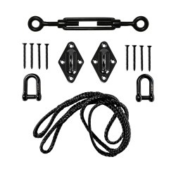 Dyneema® Seil-Pack für fehlende Seite auf Holz - Schwarz