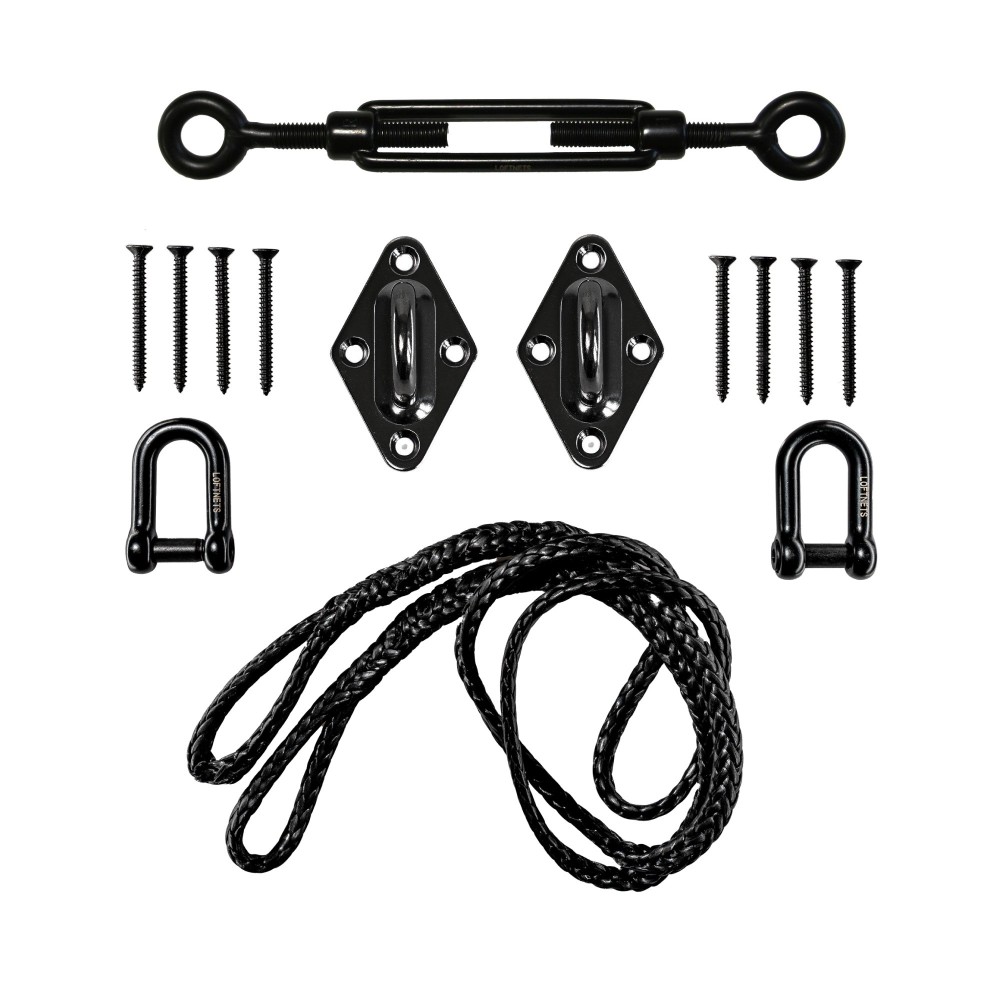 Dyneema® Seil-Pack für fehlende Seite auf Holz - Schwarz