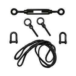 Dyneema® Seil-Pack für fehlende Seite auf Metall - Schwarz