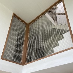 3 vertikale Netze Typ Geländer weiß 11,7m²
