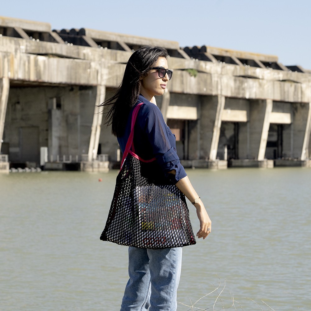 Sac filet Upcyclé Ultra Résistant pour Course, Marché, Plage ou Voyage