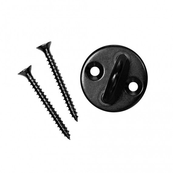 Black stainless steel eye plate with screws