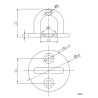 Pontet sur platine inox A4 avec vis + chevilles pour filet d'habitation