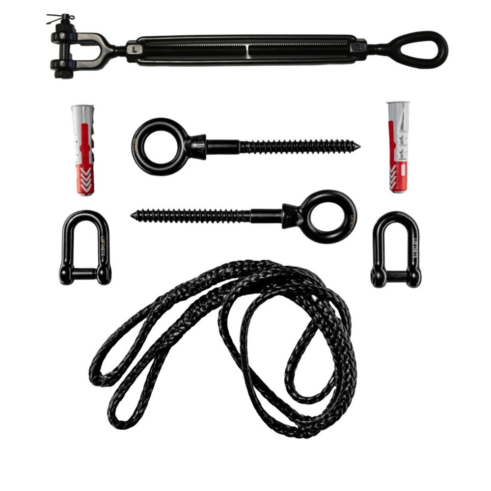 Pack cuerda Dyneema® para lado faltante sobre hormigón - Negro