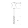12x120 mm galvanized steel eye screw