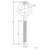 Gancio ad occhiello 8x80 mm inox A4