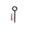 Gancio ad occhiello 8x80 mm inox A4 nero avec cheville 10x50 mm