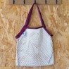 LOFTNETS Upcycling-Tasche - weiß / bordeauxrote
