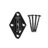Platine ancrage bois inox A4 noir avec vis 5x50 mm noires