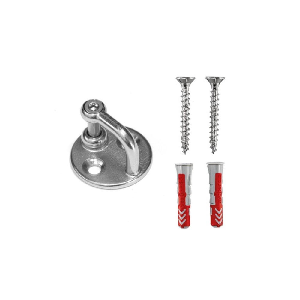 Placa con grillete inox A4 con tornillos + taquetes