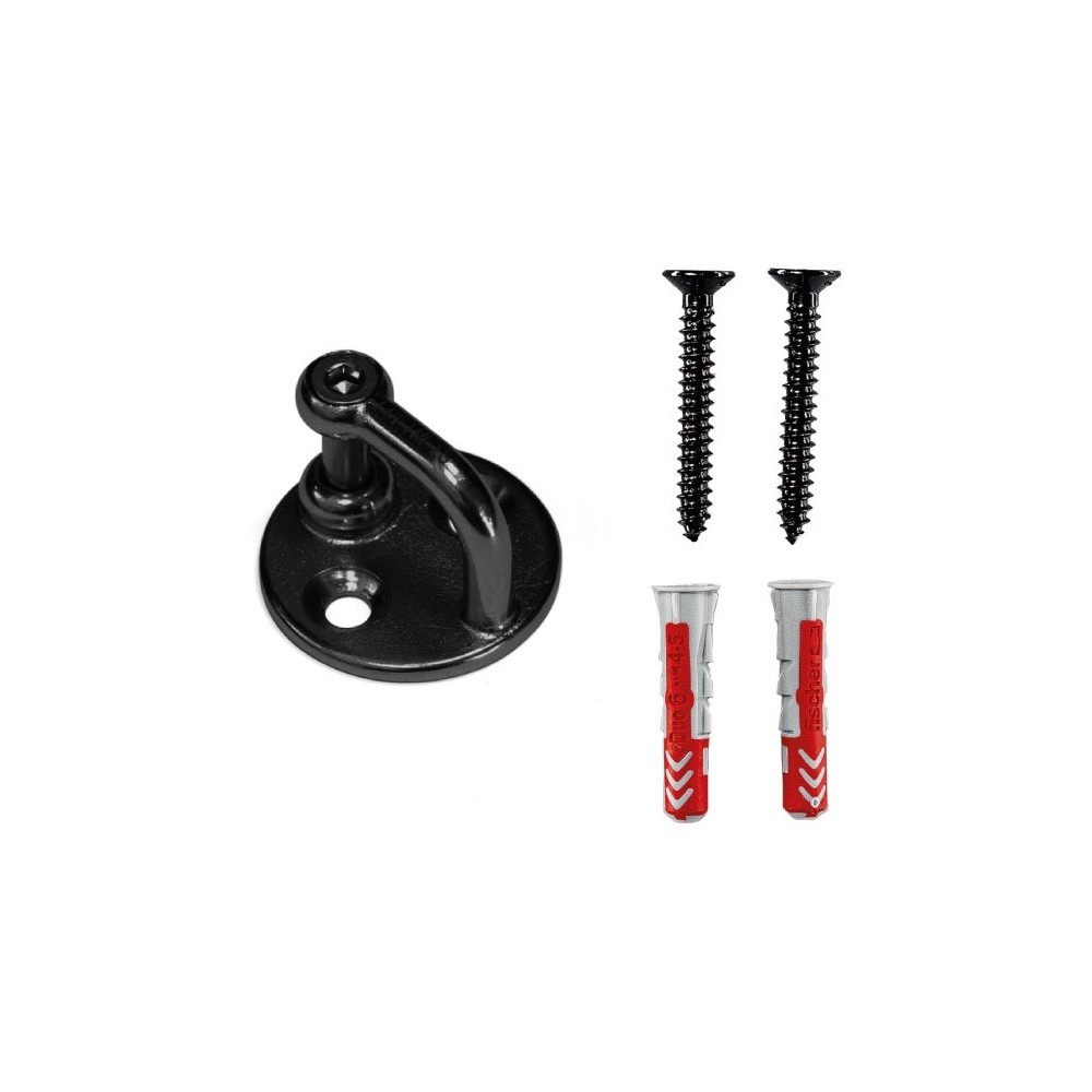 Pontet manille inox A4 noir avec vis 4,5x35 mm + chevilles 6x30 mm