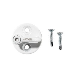 Grillo con piastrina inox A4 bianco avec vis autoforeuses