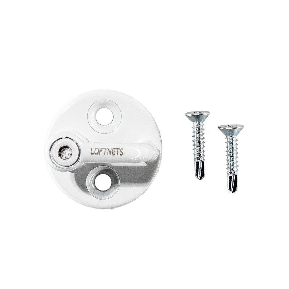 Grillo con piastrina inox A4 bianco avec vis autoforeuses