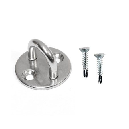 Piastrina con occhiello inox A4 con viti autofilettanti