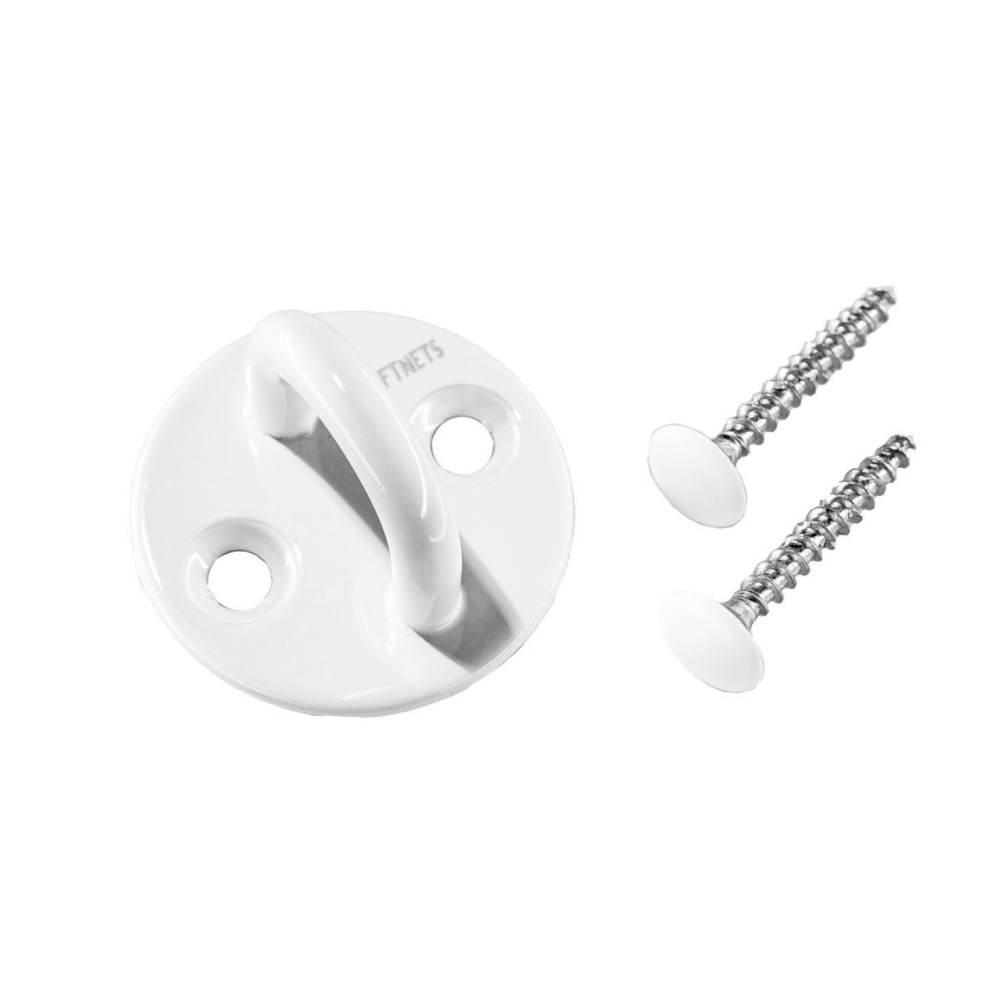 Pontet sur platine inox A4 blanc avec vis 5x50 mm