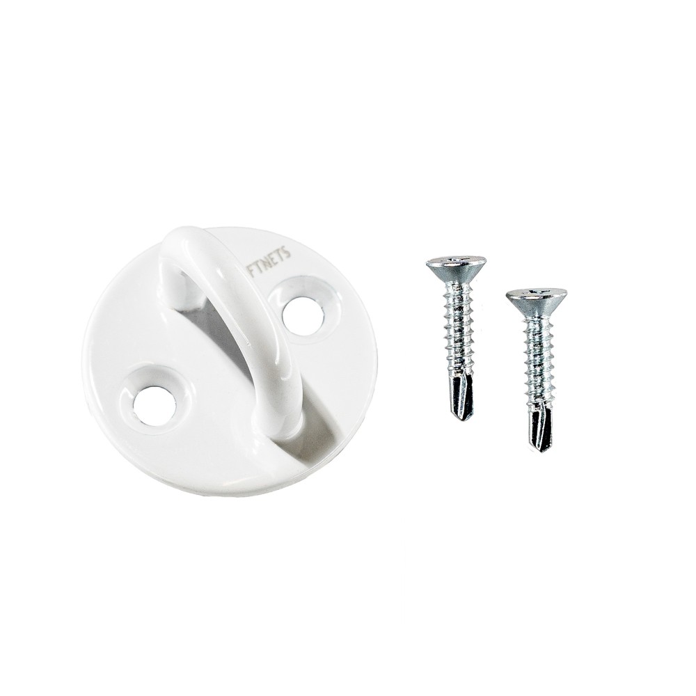 Piastrina con occhiello inox A4 bianco avec vis autoforeuses
