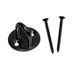 Pontet sur platine inox A4 noir avec vis 5x50 noires