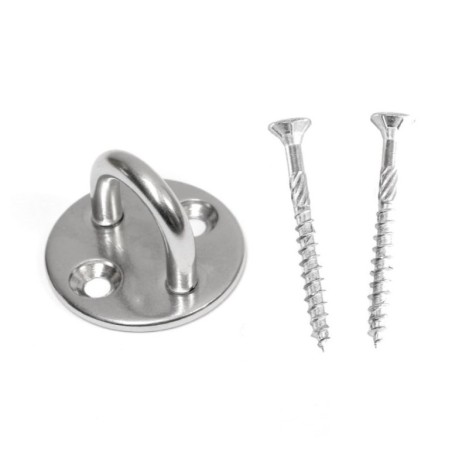 Piastrina con occhiello inox A4 con viti