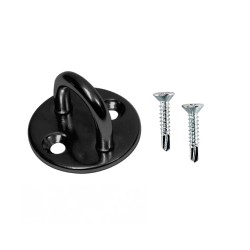 Piastrina con occhiello inox A4 nero avec vis autoforeuses
