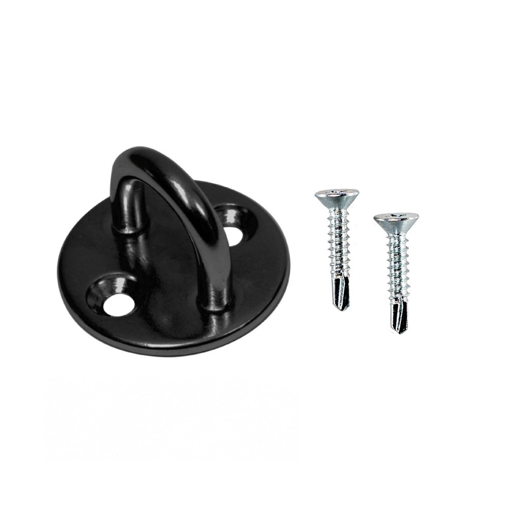 Piastrina con occhiello inox A4 nero avec vis autoforeuses