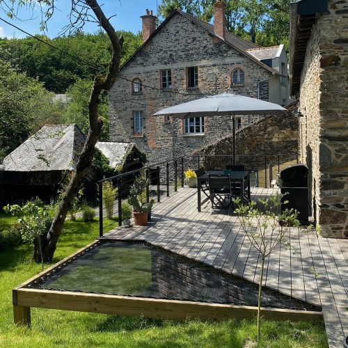 Schwarzes horizontales Netz für Terrasse und Garten LOFTNETS