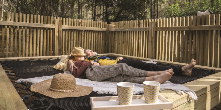 sunbed aus schwarzem Netz LOFTNETS für Terrasse