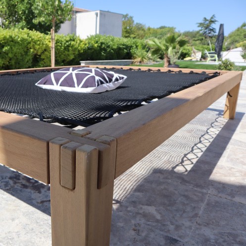 Sundeb Holz mit Netz aus schwarzem Marine-3S Mesh