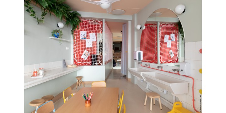 LOFTNETS vertikales Trennnetz - Montessori Kindergarten Paris 