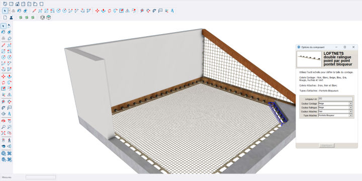 3D-Modellierung eines LOFTNETS-Wohnungsnetzes in UP for SketchUp