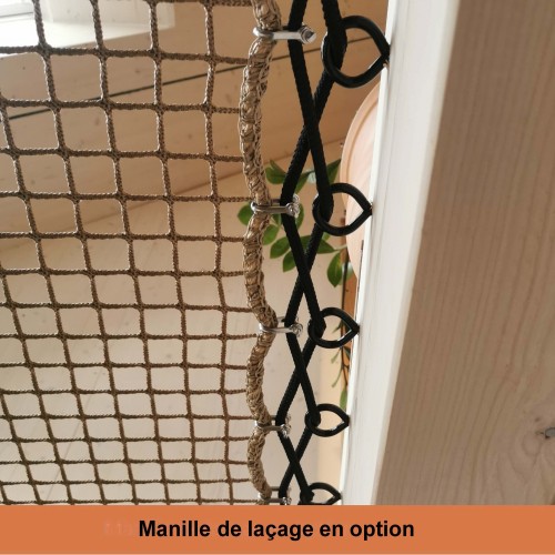 manille de laçage inox en option pour filet LOFTNETS