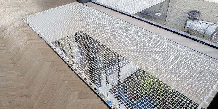 Filet LOFTNETS avec ralingue double en maille 30mm blanche