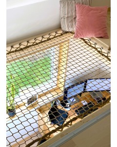 Filet d'habitation LOFTNETS avec ralingue double en maille 45mm beige