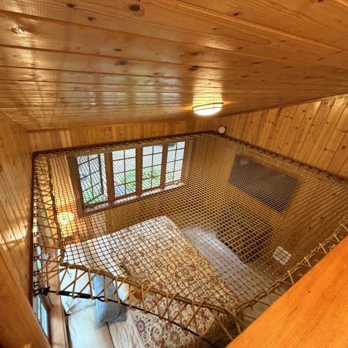 Filet mezzanine en maille tressée café Loftnets