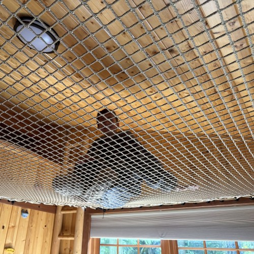 Filet mezzanine en maille tressée café Loftnets