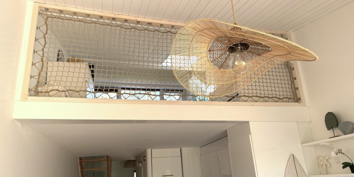 Filet mezzanine vertical  beige Loftnets