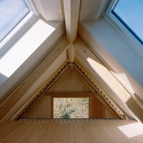 Projet f'architecture LukasLenherr Architektur Six Frames Zurich avec Filets LOFTNETS
