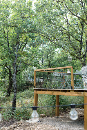 Net railing for a natural result on a wooden deck.