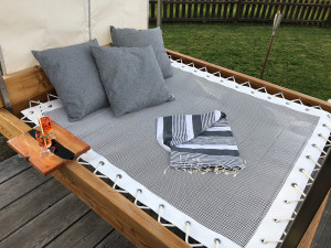  Custom-made sunbed with a technical canvas