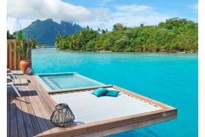 filet de catamaran pour terrasses sur pilotis au-dessus du lagon