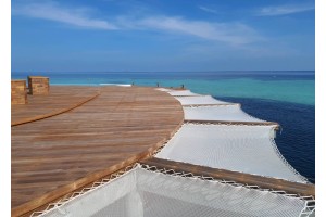 5 Custom Suspended Nets by LOFTNETS on a Luxury Overwater Terrace in the Maldives