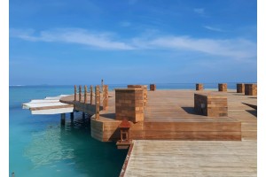 5 Custom Suspended Nets by LOFTNETS on a Luxury Overwater Terrace in the Maldives