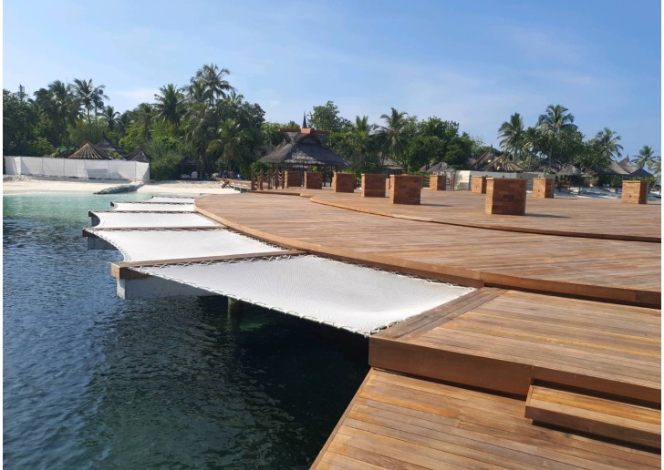 5 Custom Suspended Nets by LOFTNETS on a Luxury Overwater Terrace in the Maldives