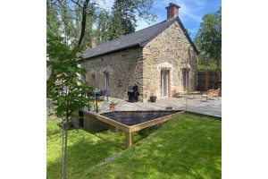 Filet de détente de forme atypique LOFTNETS prolongeant une terrasse bois