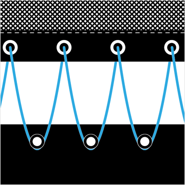 Lacing in a straight line