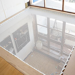 Loft net above living room